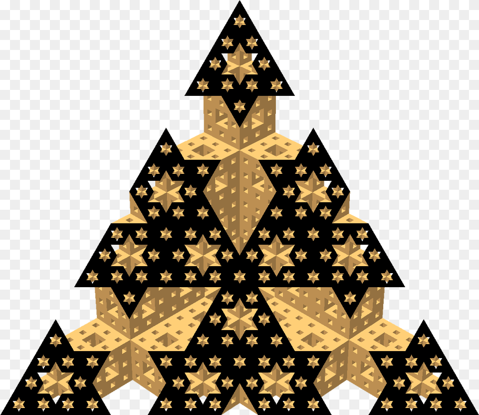 Menger Sponge Diagonal Section 41 Triangle, Christmas, Christmas Decorations, Festival, Christmas Tree Png Image
