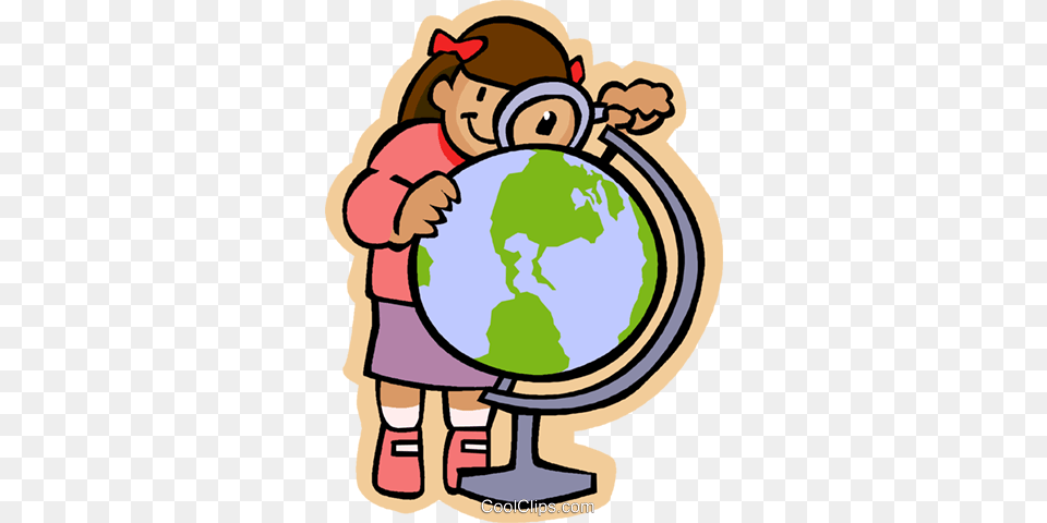 Menina Com Uma Lupa E Um Globo Livre De Direitos Vetores Social Studies Clipart, Photography, Astronomy, Outer Space, Planet Free Transparent Png