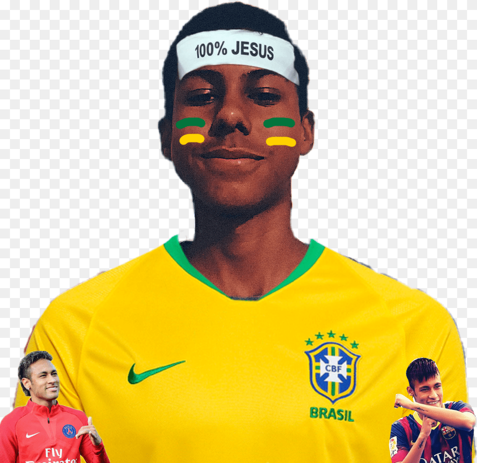 Meninoney Neymar Worldcup Ousadia Alegria Brazil Player, T-shirt, Head, Face, Clothing Free Transparent Png