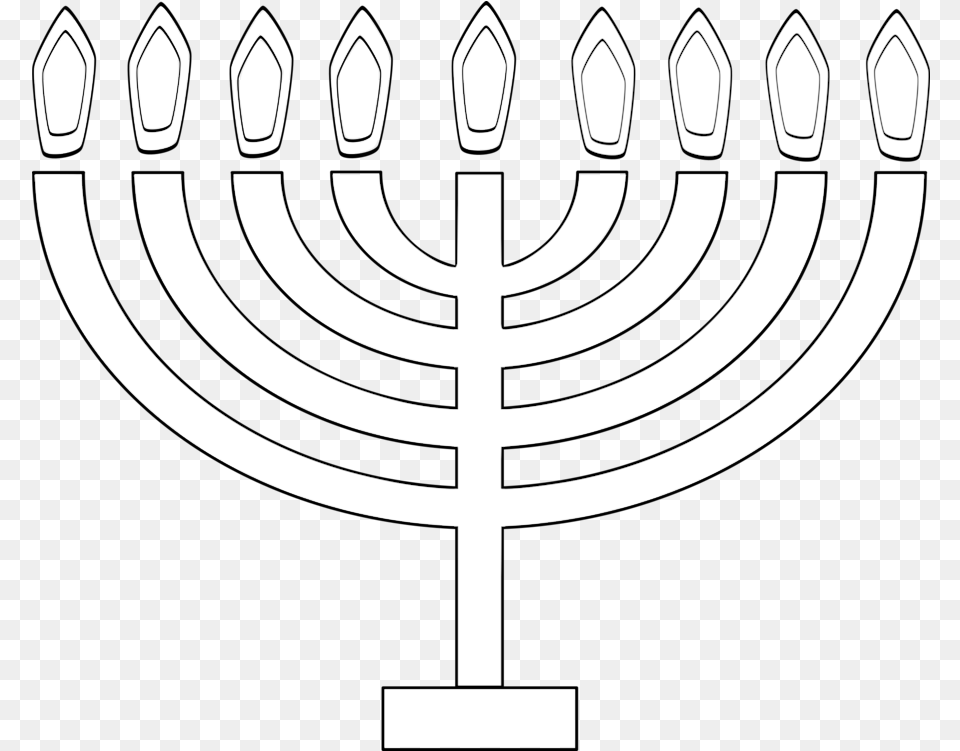 Menorah Candle Holder Hanukkah Hanukkah Menorah Outline With Png Image