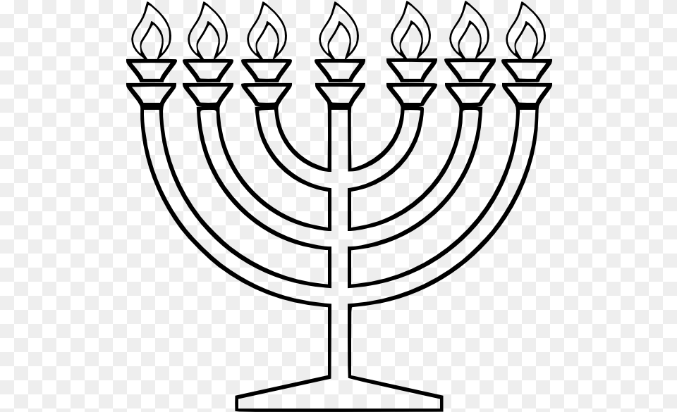 Menorah Clipart Black And White, Gray Png