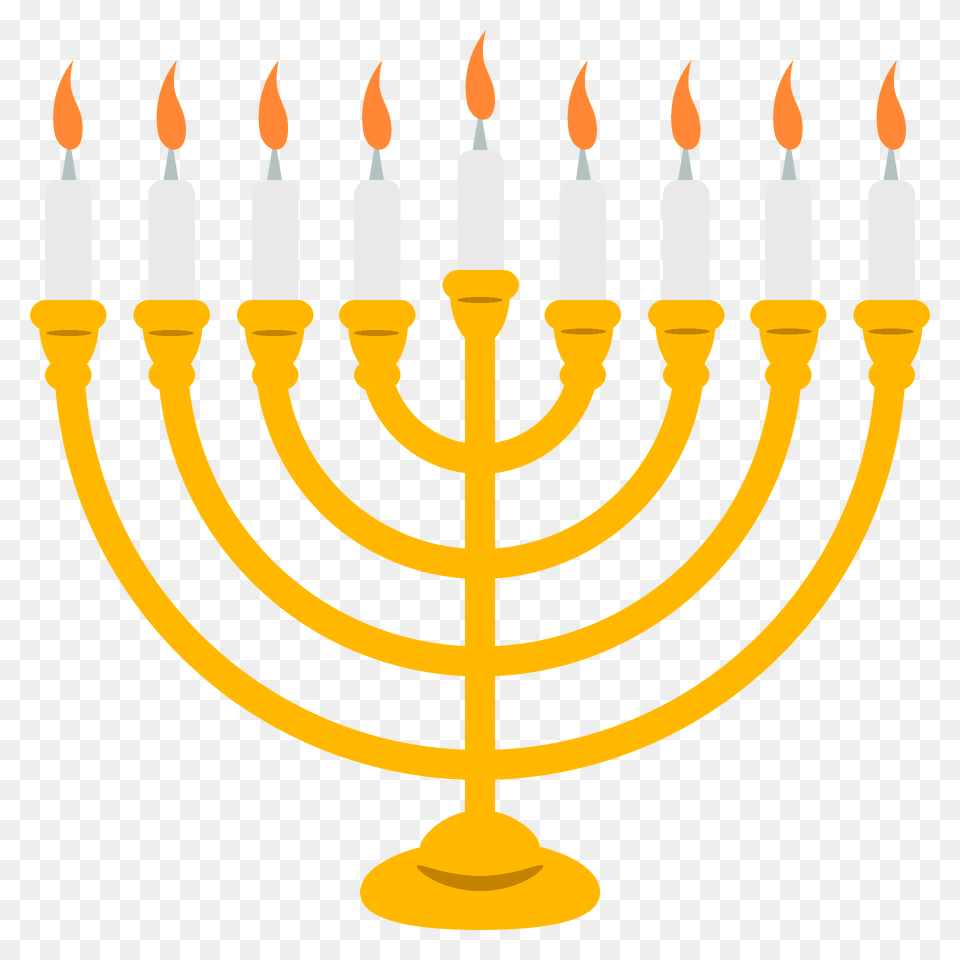 Menorah Emoji Clipart, Festival, Hanukkah Menorah, Candle, Candlestick Free Png