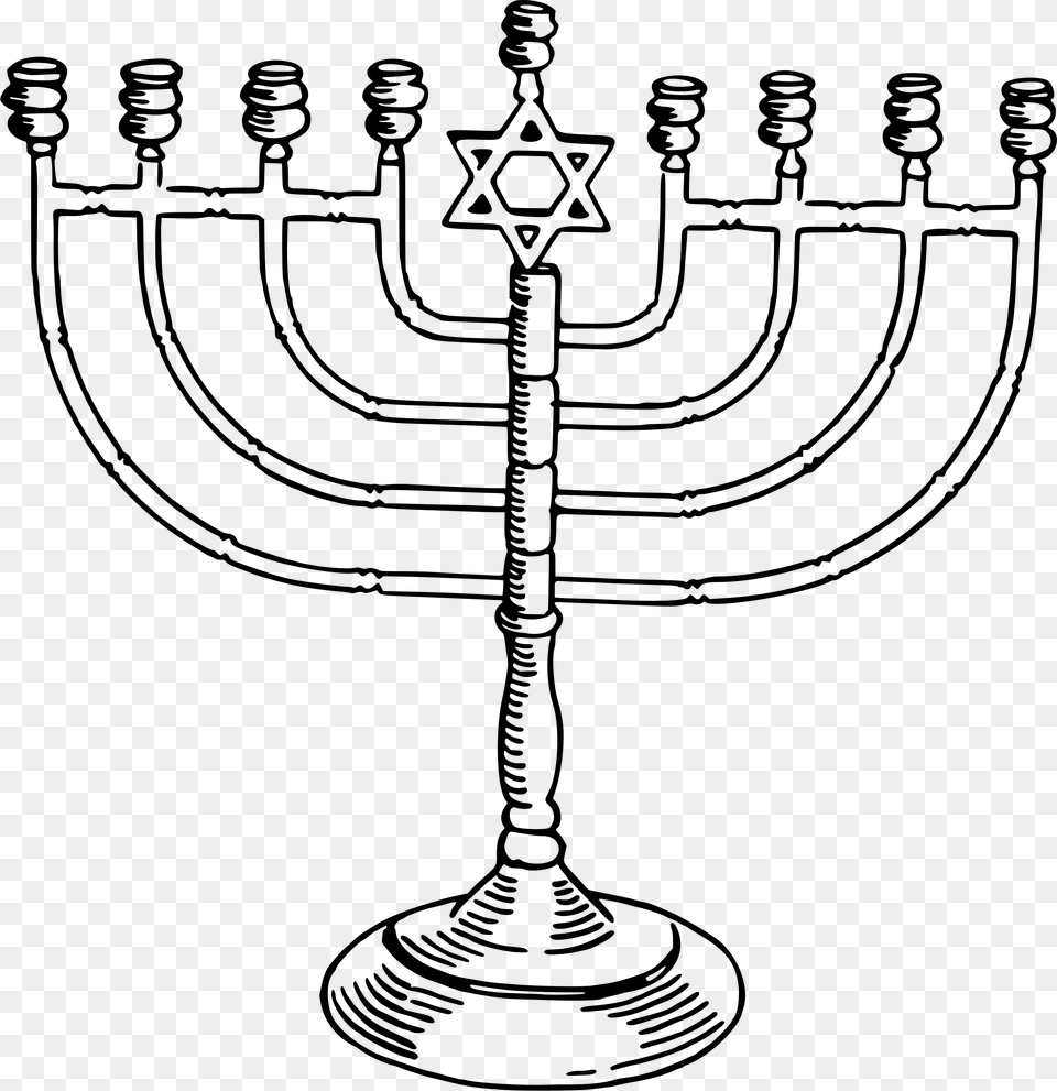 Menorah Hanukkah Judaism Drawing Clip Art Hanukkah Black And White Clipart, Lighting, Gray Png
