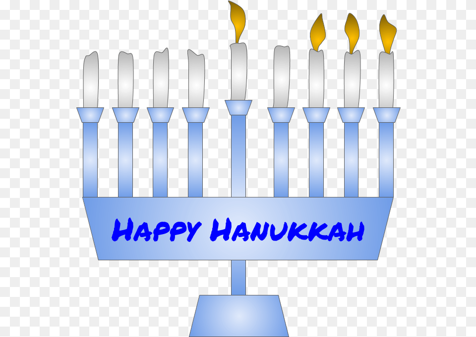 Menorah Hanukkah Third Night Candle Lit Blue Graphic Design, Birthday Cake, People, Food, Person Free Png Download