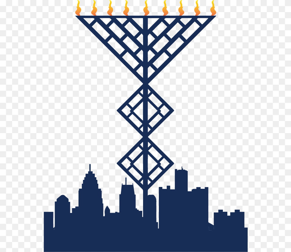 Menorah In The D, Cable, Power Lines, City, Electric Transmission Tower Free Png