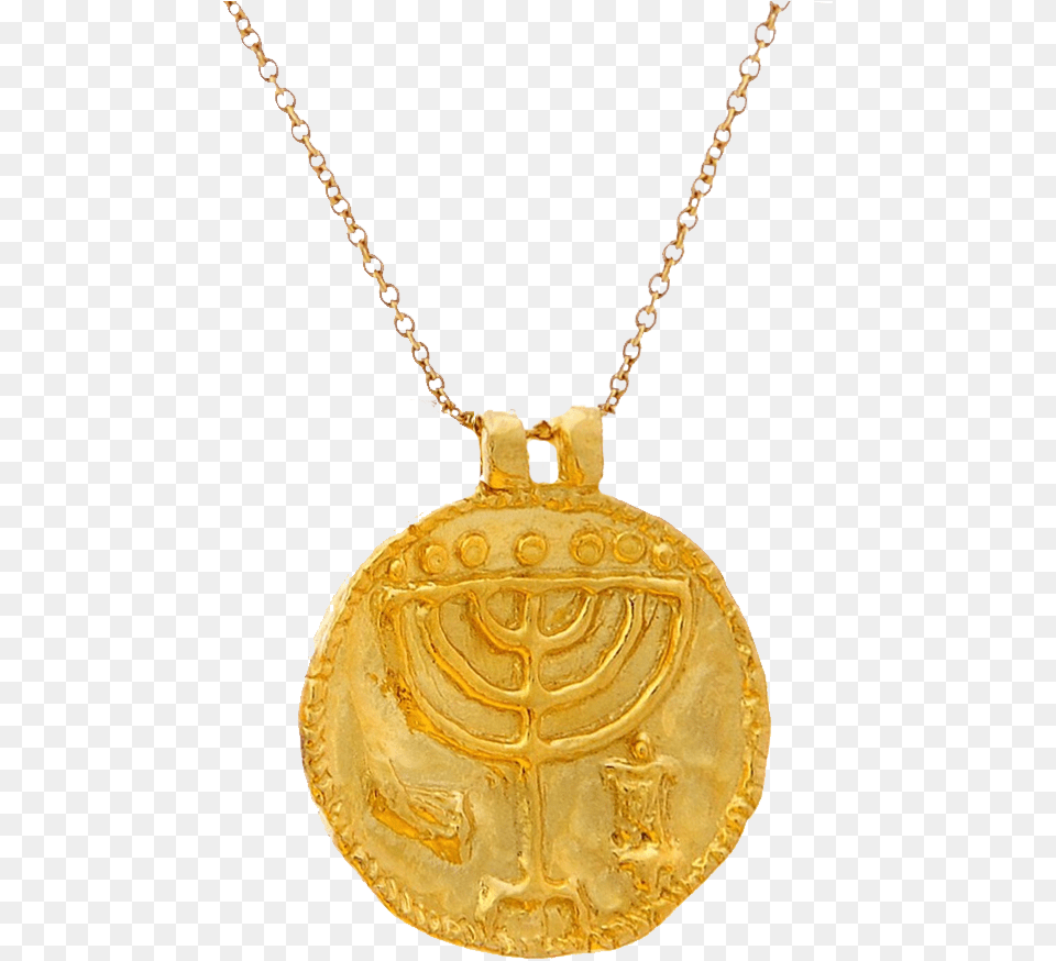 Menorah Of Old Necklace Pendant, Accessories, Gold, Jewelry Free Png Download