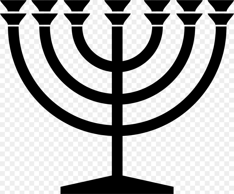 Menorah Symbol, Gray Free Png