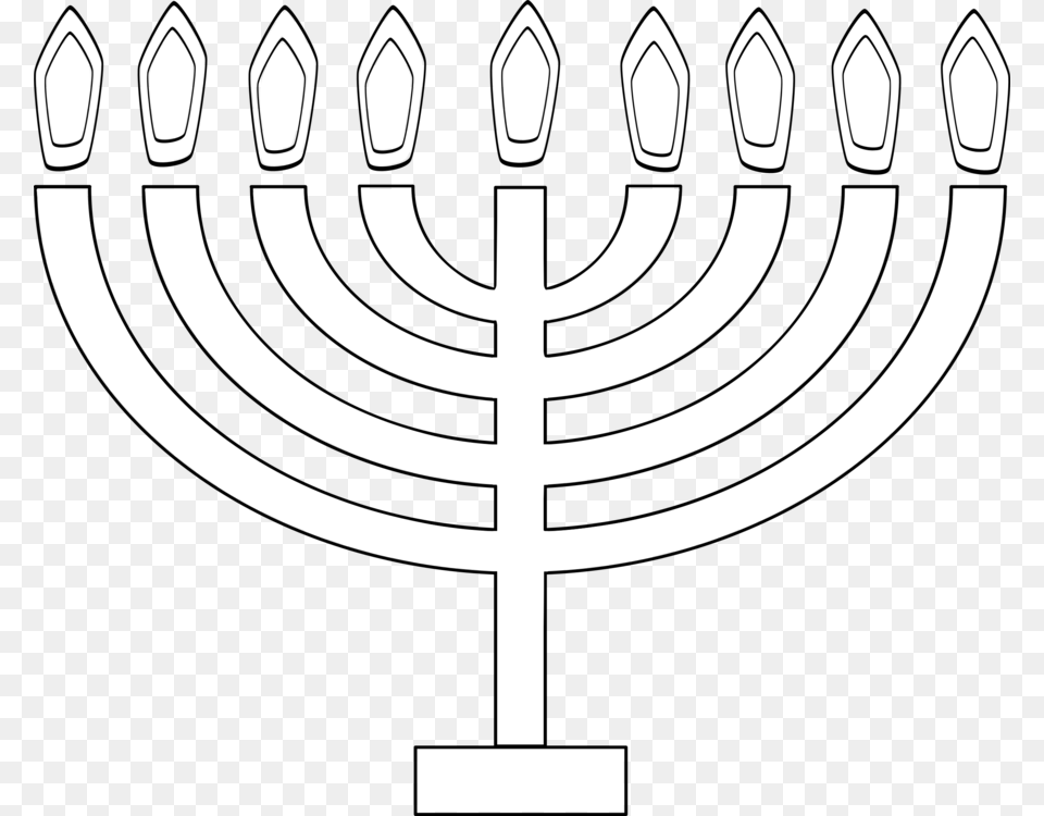 Menorahcandle Holderhanukkah Hanukkah Clip Art Black And White, Candle Free Transparent Png