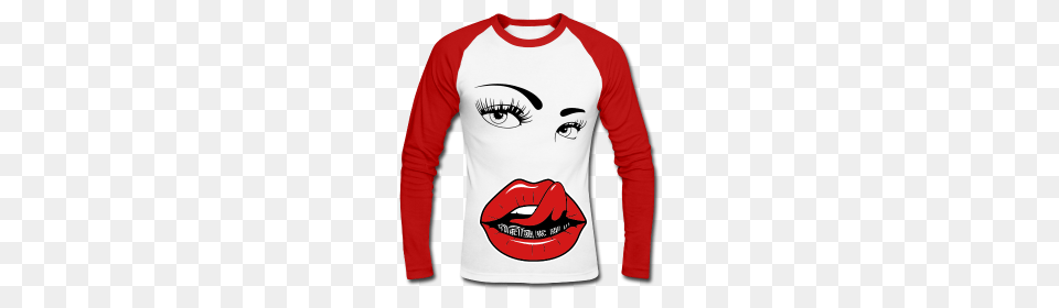 Mens Baseball Tee Lips With Grillz, Clothing, Long Sleeve, Shirt, Sleeve Free Png