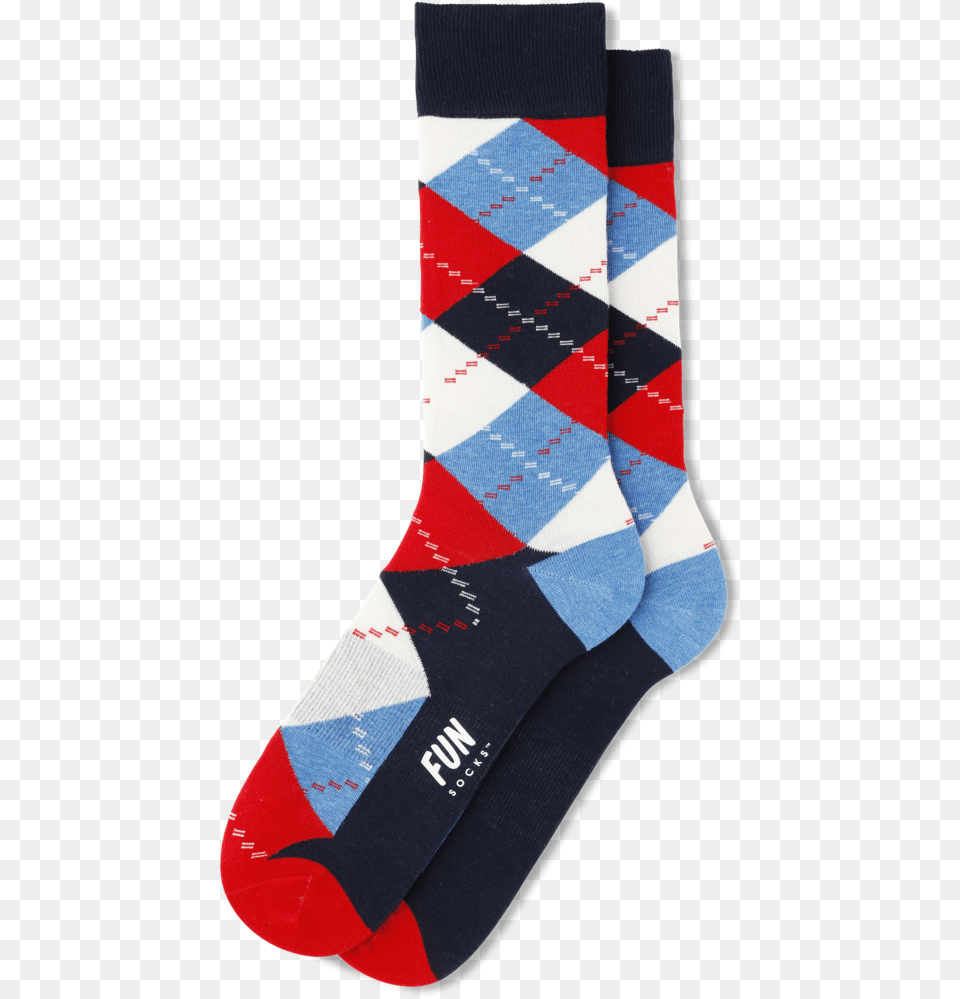 Mens Colorful Blue White Red Black Argyle Socks, Clothing, Hosiery, Sock Png