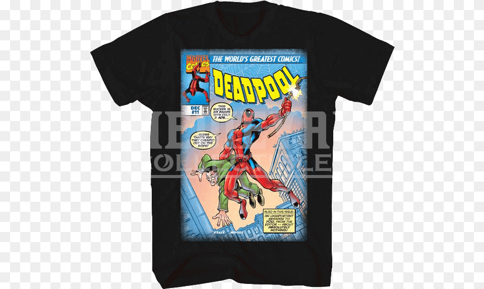 Mens Deadpool Comic Cover T Shirt Cover Tee, Book, Clothing, Comics, Publication Png Image