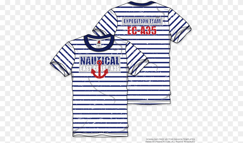 Mens Nautical Round Neck T Shirt Vector Template Tripp Nyc Long Sleeve T Shirt, Clothing, T-shirt, Jersey Png