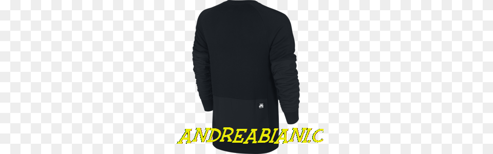 Mens Nike Sb Everett Overlay Pocket French Terry Crew Black, Clothing, Coat, Long Sleeve, Sleeve Free Png Download