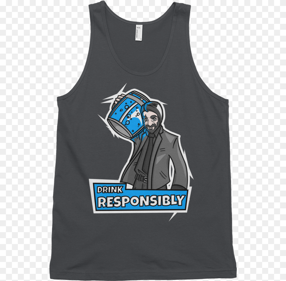 Mens Quotdrink Responsiblyquot John Wick Themed Tank Top Mission Slimpossible, Clothing, Tank Top, Adult, Male Free Png