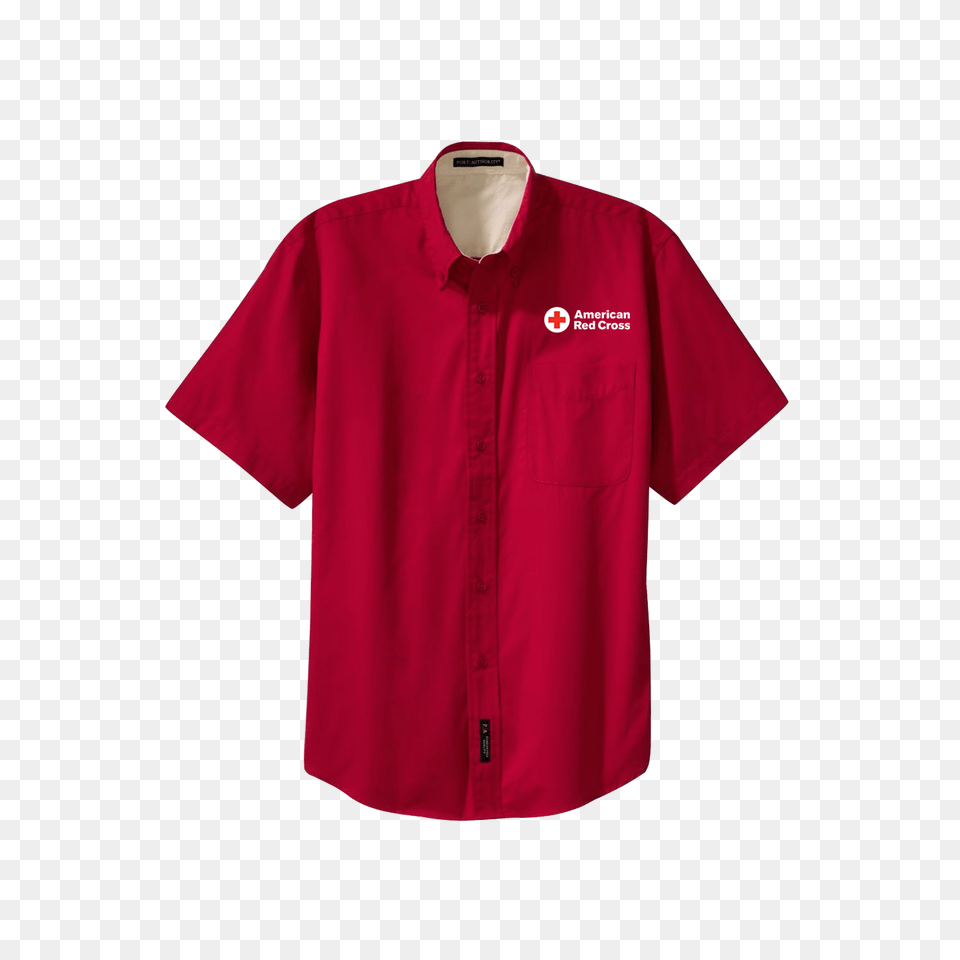 Mens Short Sleeve Button Down Oxford Shirt Red Cross Store, Clothing, Blouse, Long Sleeve Free Png Download