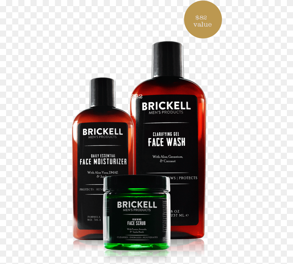 Mens Skin Care Set Brickell Men39s Daily Advanced Face Care Routine, Bottle, Aftershave, Cosmetics, Perfume Free Transparent Png