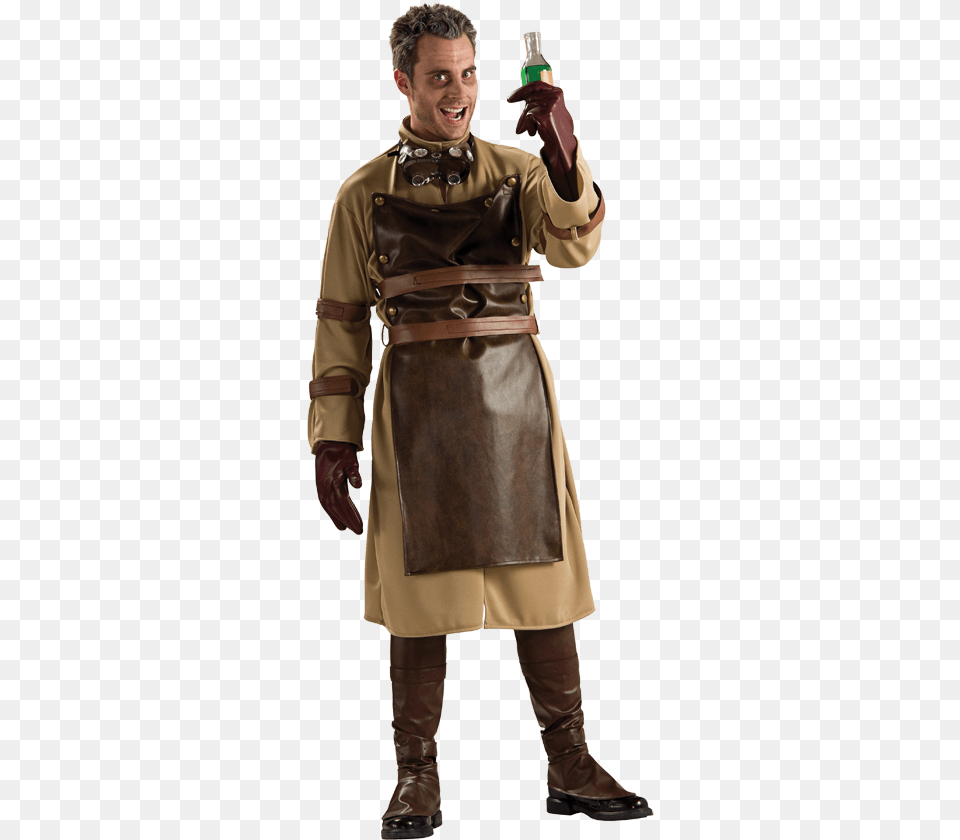 Mens Steampunk Scientist Costume, Clothing, Coat, Person, Adult Png Image