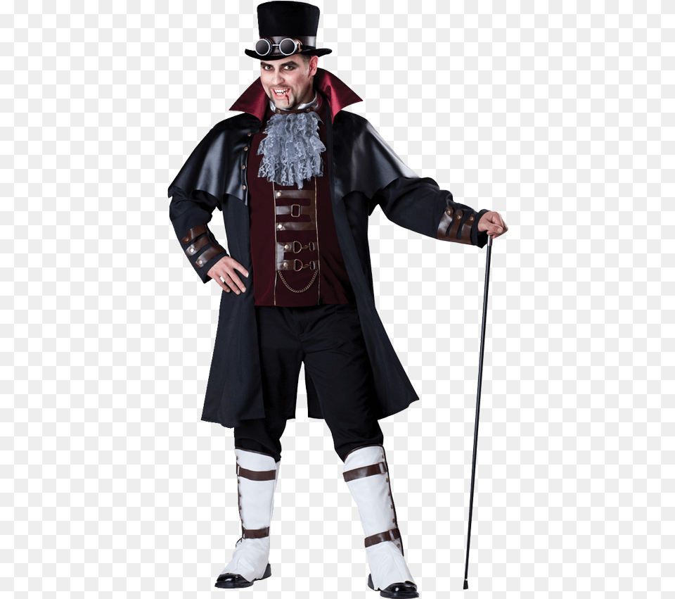 Mens Steampunk Vampire Plus Size Costume Steampunk Costume, Clothing, Person, Adult, Coat Free Png Download