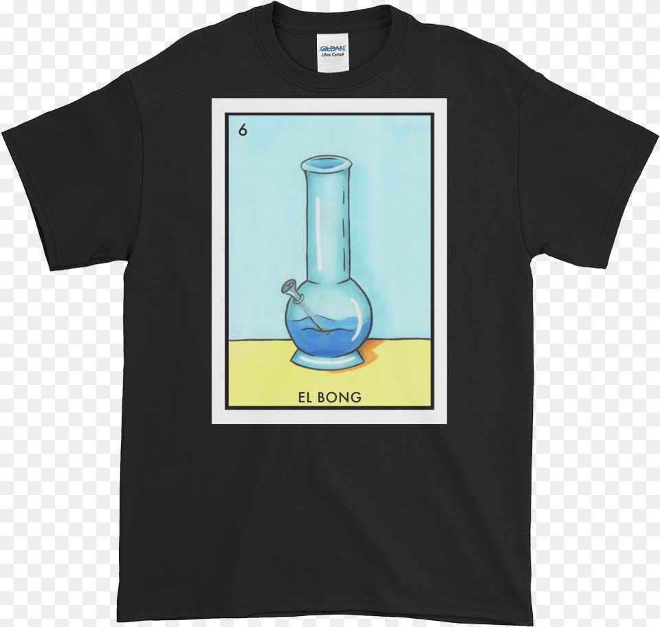 Mens Tshirt El Bong Mockup Front Flat Black T Shirt, Clothing, Glass, Jar, T-shirt Png