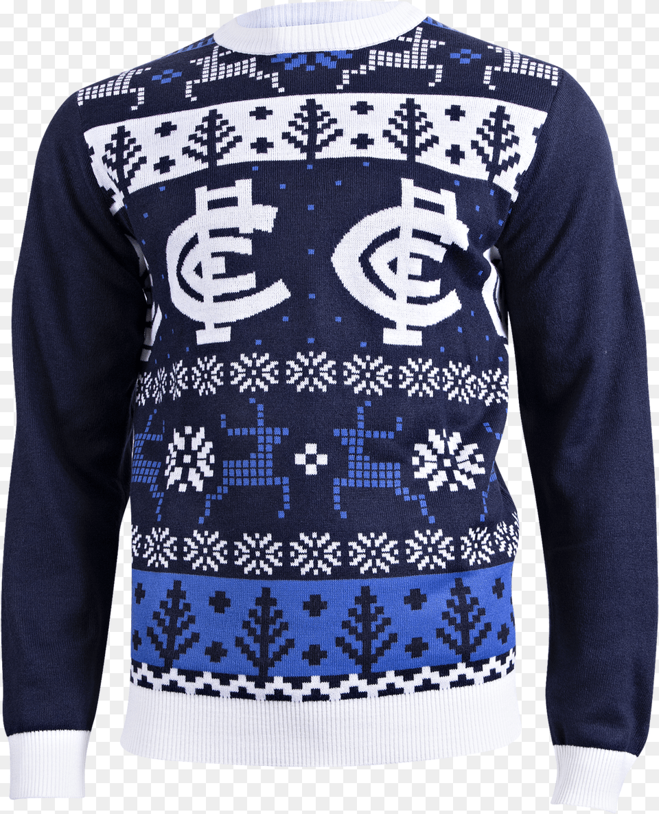 Mens Ugly Christmas Sweater Carlton Blues Afl Carlton Ugly Christmas Sweater, Clothing, Knitwear, Sweatshirt, Hoodie Free Transparent Png