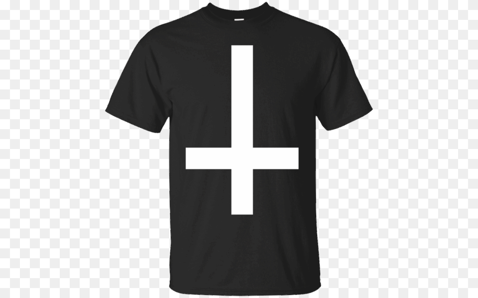 Mens Upside Down Cross Shirt Inverted, Clothing, Symbol, T-shirt Free Transparent Png