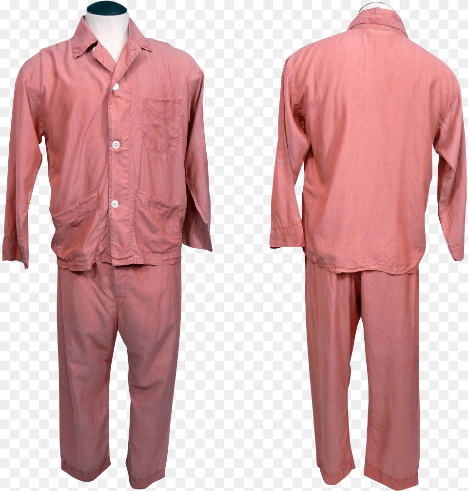 Mens Vintage 50s Silk Pajamas Solid, Adult, Male, Man, Person Png