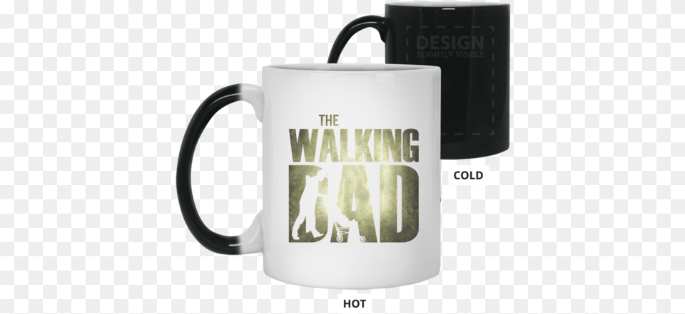 Mens Walking Dad Heat Sensitive Mug Color Changing Coffee Mug, Cup, Beverage, Coffee Cup Png Image