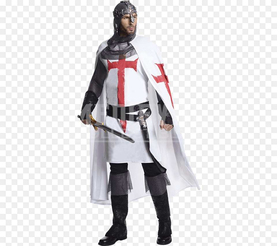 Mens White Knight Costume From Medieval Collectibles Knight Costume, Adult, Male, Man, Person Free Png