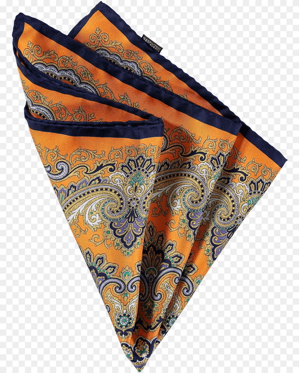 Menswear Accessories Silk Pocket Square Orange Paisley Silk Pocket Square Paisley, Headband, Bandana, Pattern Png Image