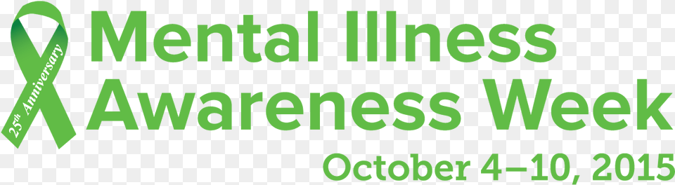 Mental Ribbon Mental Illness Awareness Week, Green, Text Free Png