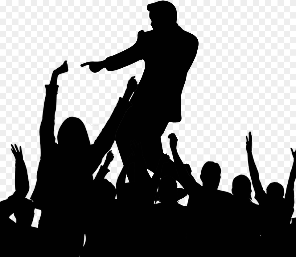 Mention To The General Public The Term Rockstar And Rock Band Silhouette Transparent, Concert, Crowd, Person, Body Part Png