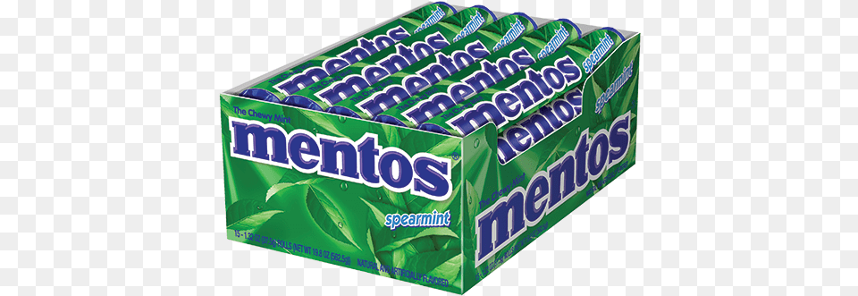 Mentos Spearmint Chewy Mints Mentos, Gum, Food, Ketchup Png Image