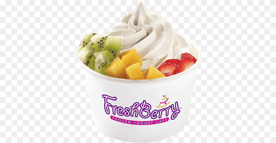 Menu Freshberry, Cream, Dessert, Food, Frozen Yogurt Png Image