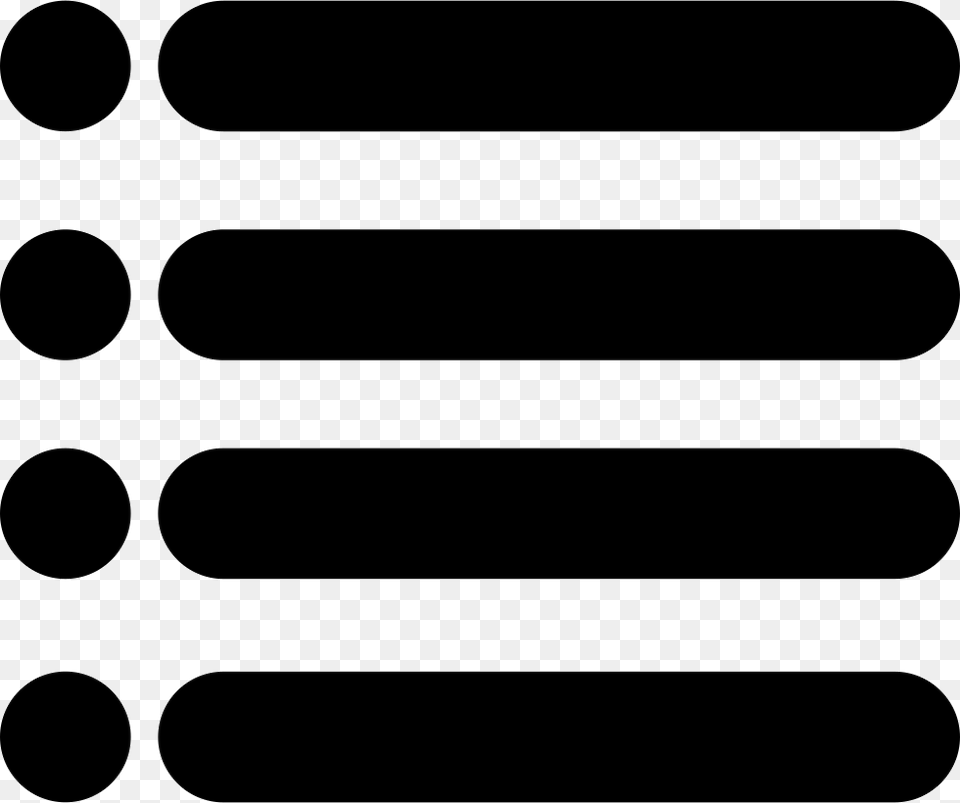 Menu Interface Symbol Of Four Horizontal Lines With Dots, Cutlery Free Transparent Png