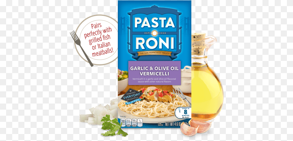 Menu Item Pasta Roni Garlic Amp Olive Oil Vermicelli Pasta Roni Garlic And Olive Oil Vermicelli, Cutlery, Fork, Food, Noodle Free Transparent Png