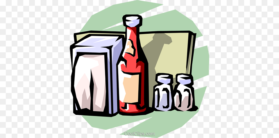 Menu Ketchup Salt And Pepper Royalty Vector Clip Art, Bottle, Person, Ammunition, Grenade Free Png Download