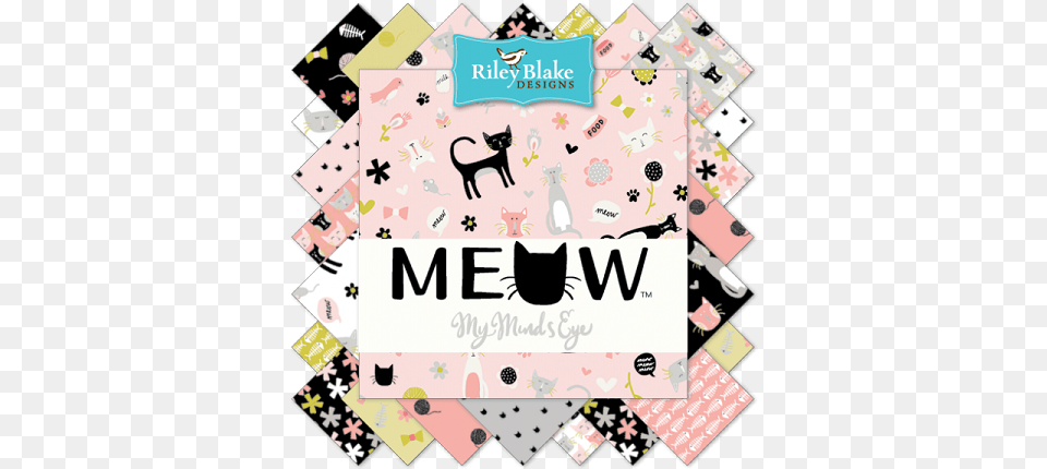 Meow 10quot Stacker Layer Cake Riley Blake My Mind39s Eye Paper Amp Accessories Kit 12quotx12quot Meow, Art, Collage, Advertisement, Sticker Free Png