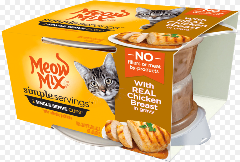 Meow Mix Simple Servings, Advertisement, Animal, Cat, Mammal Png