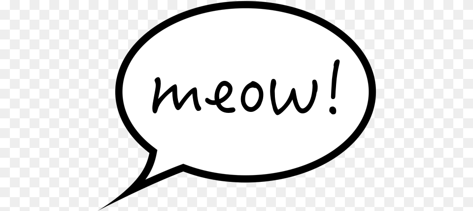 Meow Speech Bubble, Cutlery, Text, Disk Free Png