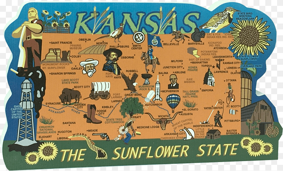 Meow Village United States Map Kansas Sunflower, Publication, Book, Comics, Person Free Transparent Png