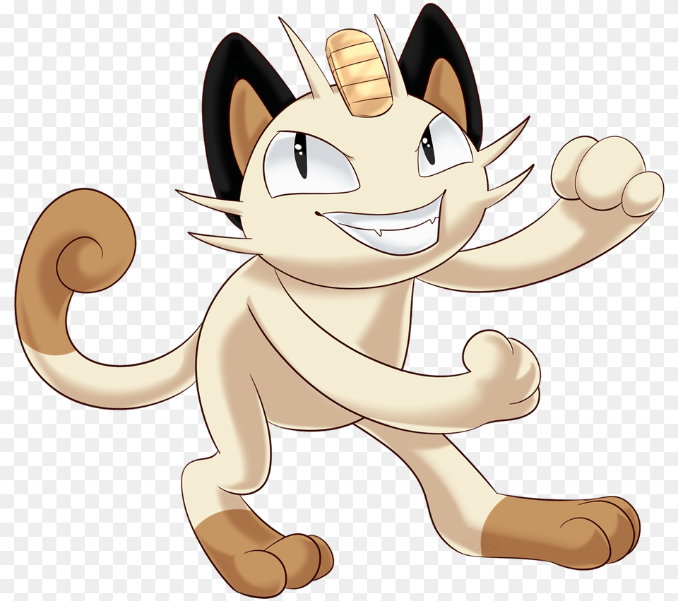 Meowth Normal Transparent Clipart Cartoon, Animal, Mammal, Pig Png Image