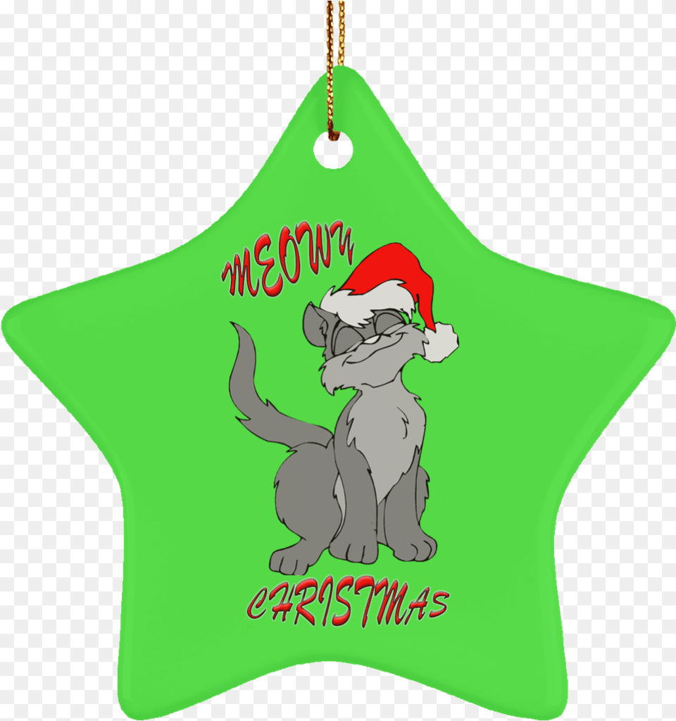Meowy Cat Christmas Tree Ornament Green Round Oval, Accessories, Symbol, Baby, Person Free Transparent Png