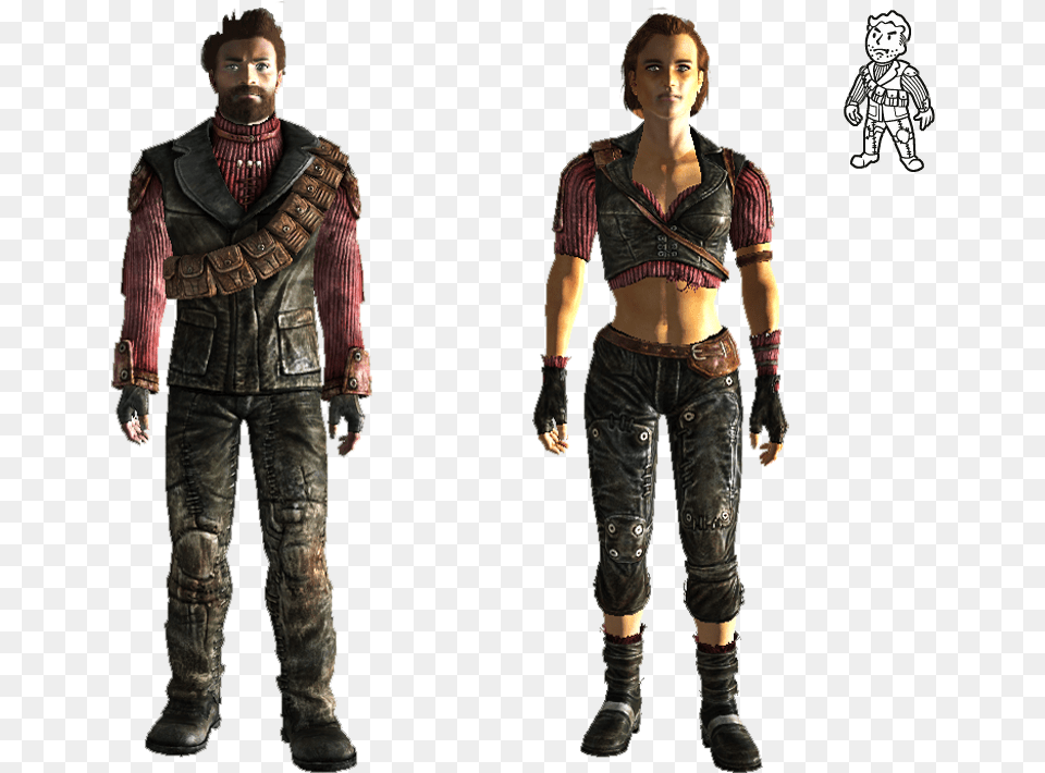 Merc Adventurer Outfit Fallout 3 Raider Outfit, Figurine, Man, Adult, Person Free Png Download