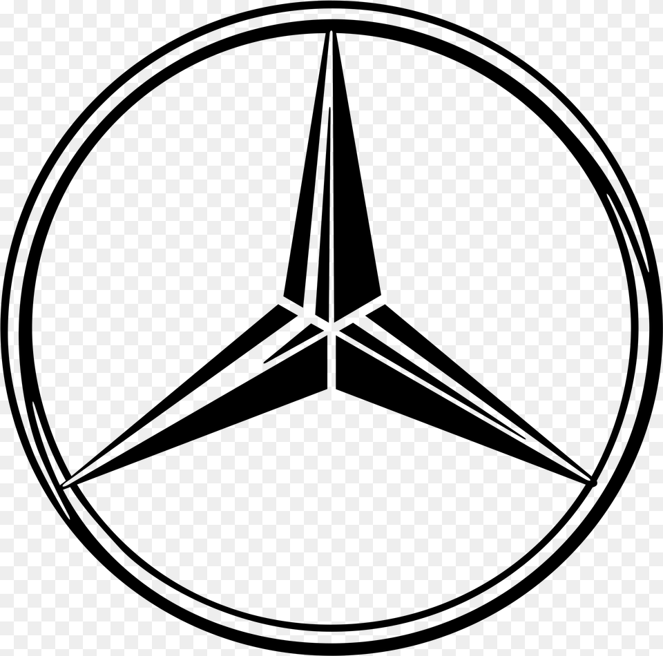 Mercedes Logo Mercedes Benz Logo Sketch, Gray Free Transparent Png