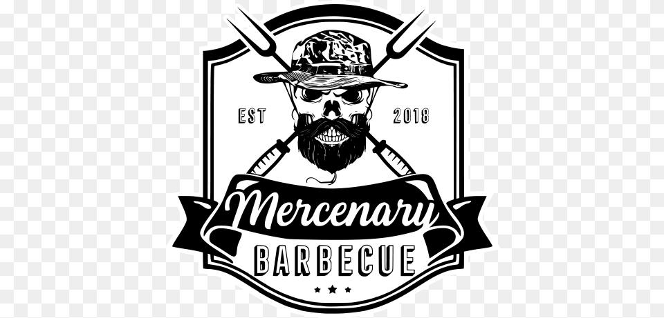 Mercenary Bbq Swag T Western, Logo, Face, Head, Person Png Image