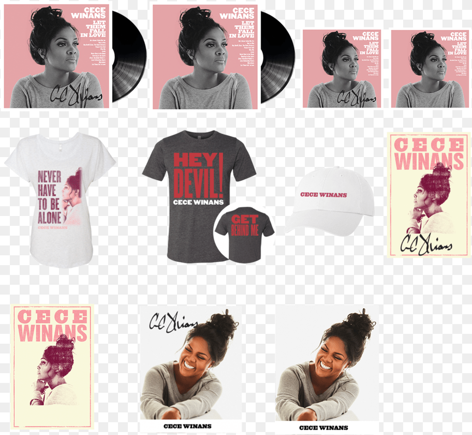 Merch For Site Test Cece Winans Let Them Fall In Love Vinyl Record, Adult, T-shirt, Person, Hat Png Image