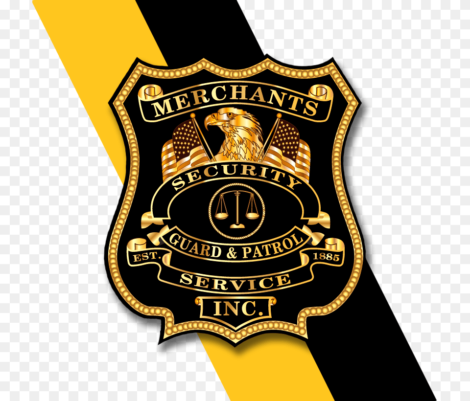 Merchants Security Logo Of Security Services, Badge, Symbol, Dynamite, Weapon Free Transparent Png