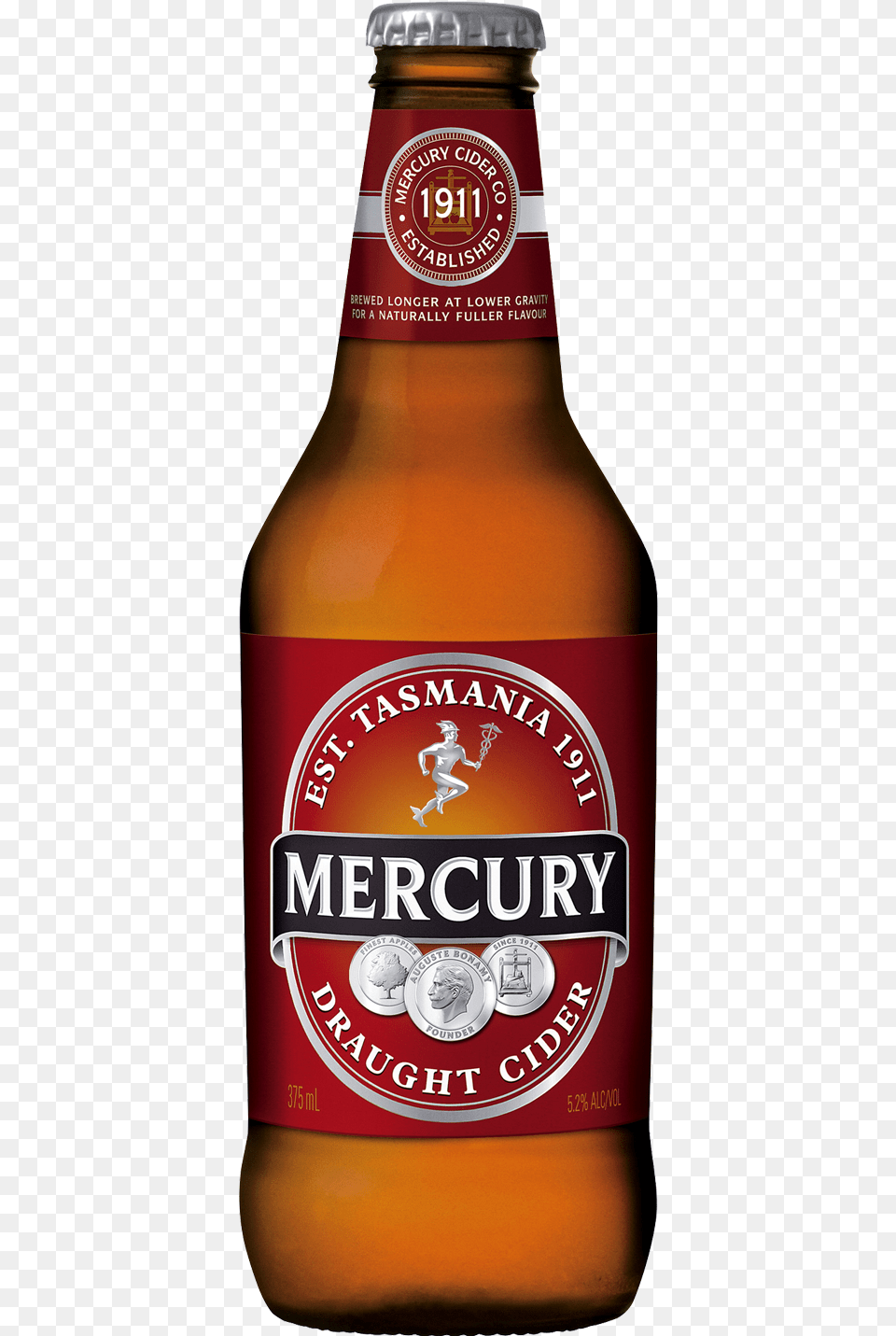 Mercury Cider Draught 5000 Beer Bottle, Alcohol, Beer Bottle, Beverage, Lager Png Image