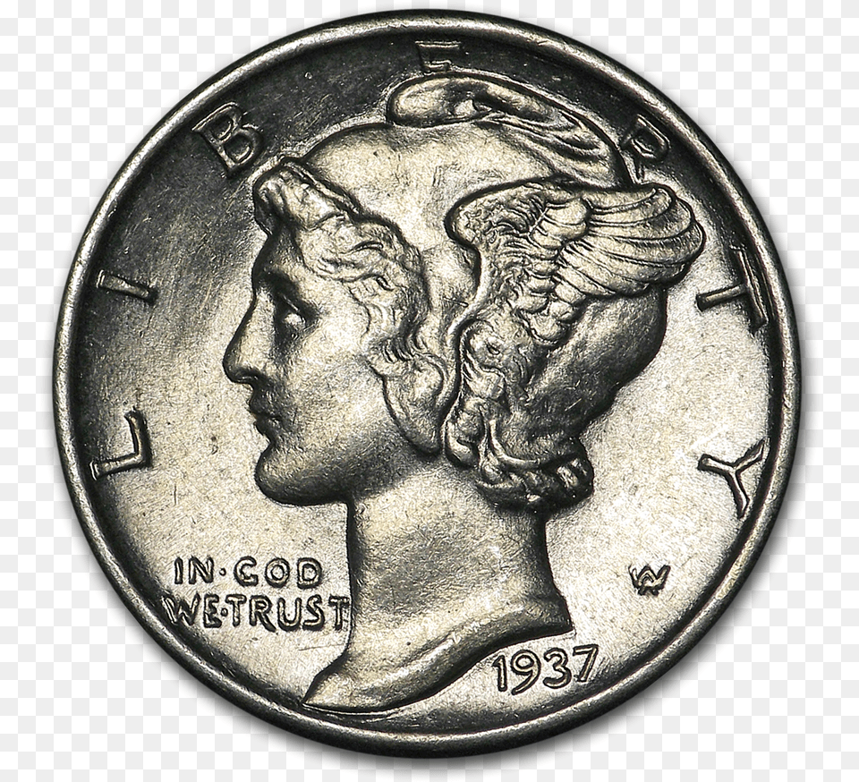 Mercury Dime, Coin, Money, Person, Face Free Transparent Png