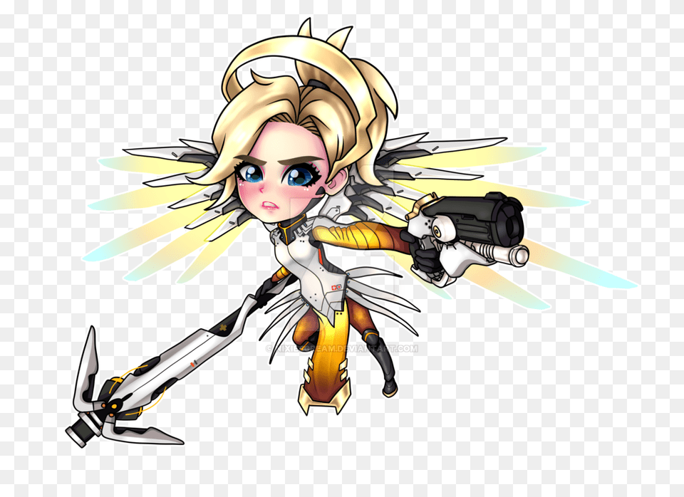 Mercy Overwatch Chibi, Book, Comics, Publication, Face Free Png